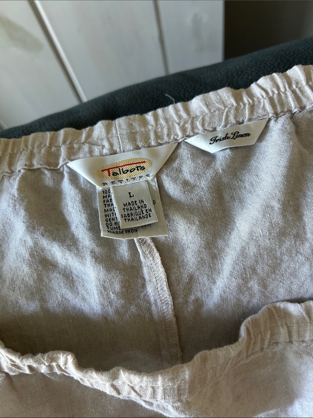 Talbots Cream 100% Irish Linen Elastic-Waist maxi Skirt - Picture 2 of 4